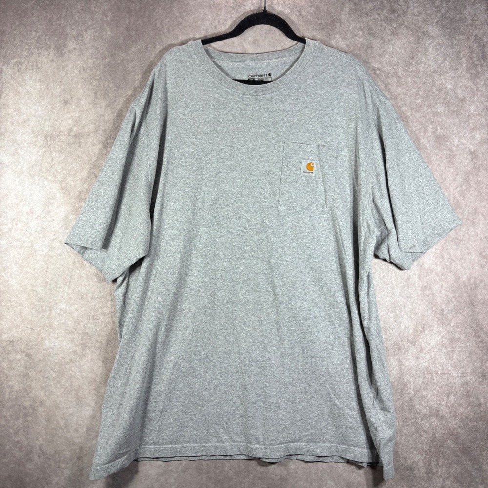 Carhartt Pocket T-Shirt Mens 2XL Tall Gray Loose Fit Heavyweight Workwear K87